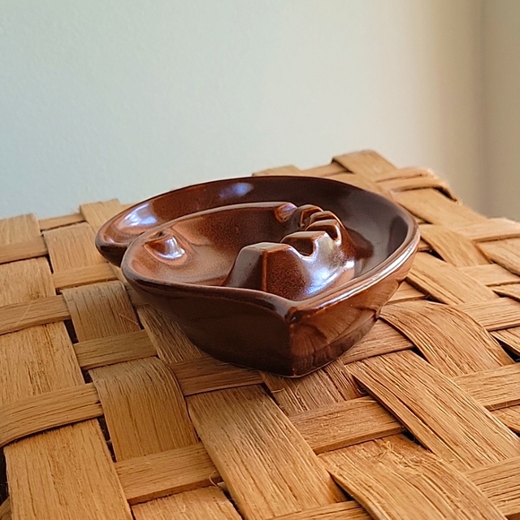 VINTAGE MCCOY ASHTRAY USA, BROWN SPIRAL - Picture 3 of 5